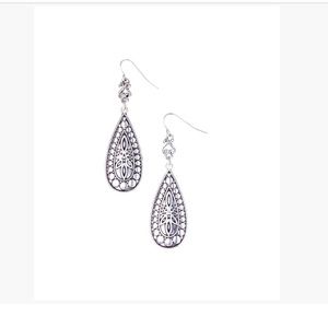 Modern Bohemian Silvertone Teardrops